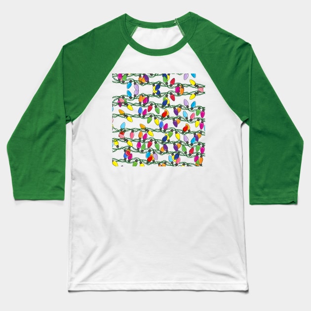 Tree Lights Baseball T-Shirt by Zodiart